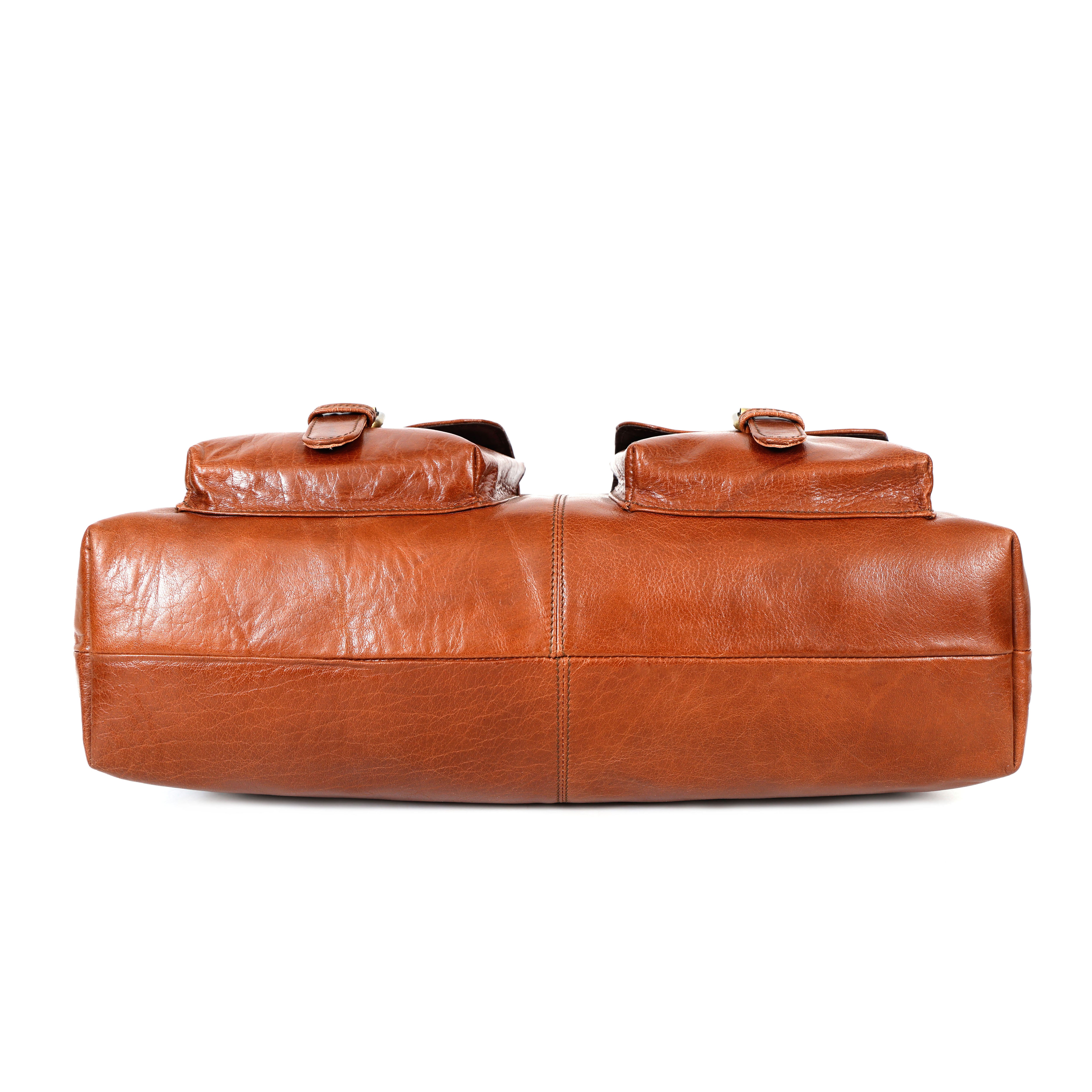 THE Evanna brown large leather tote