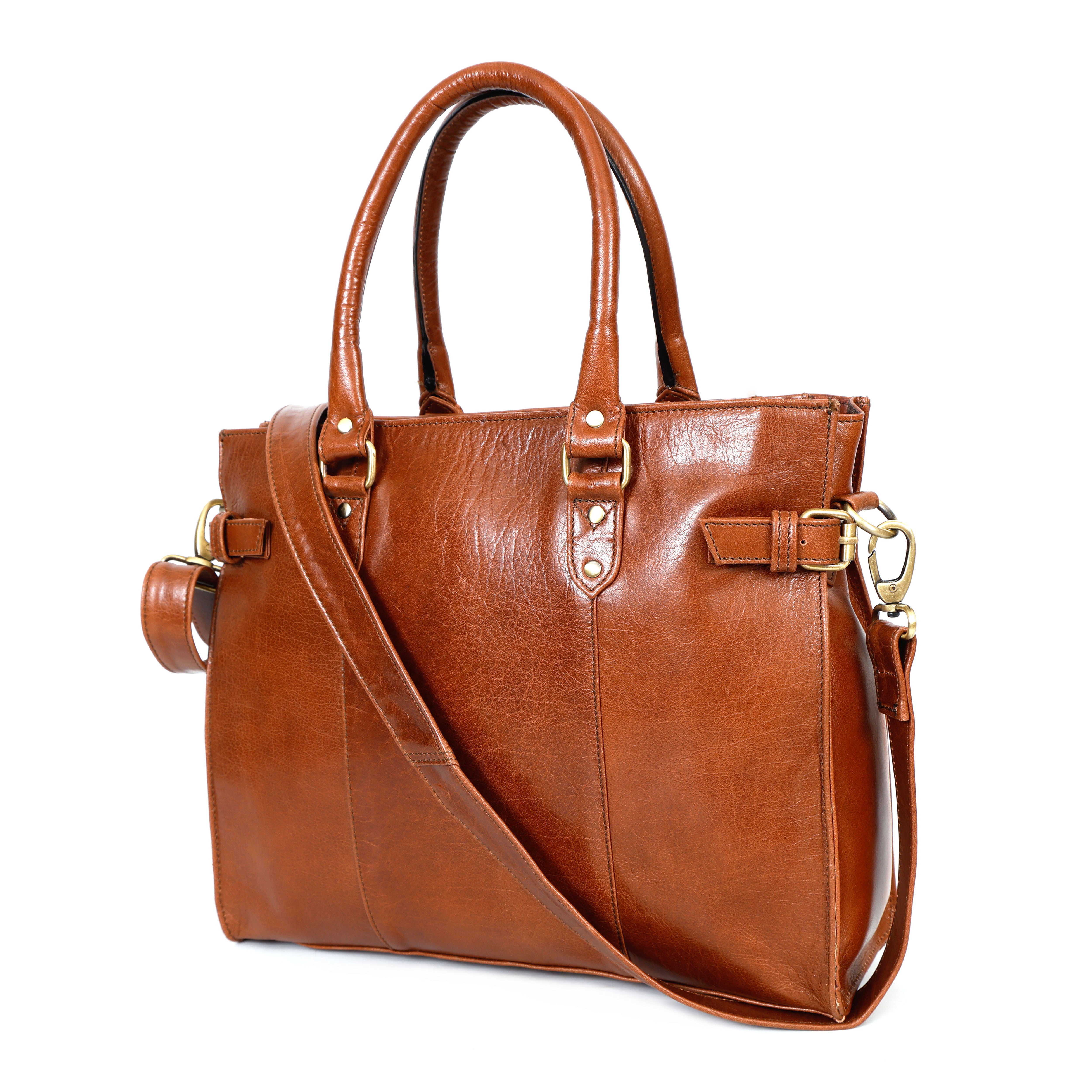 Heritage Leather Tote – Large Work Bag for Women