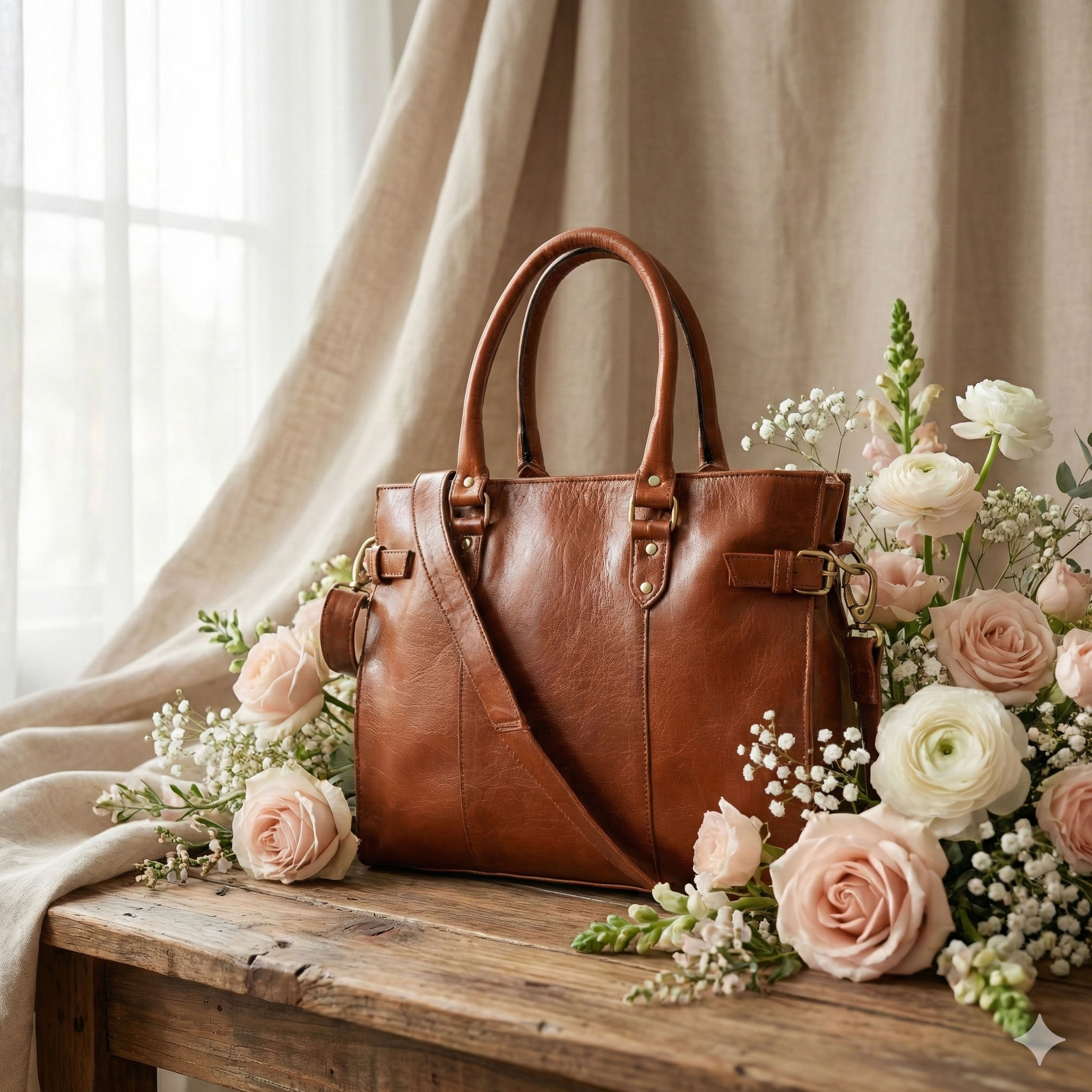 Heritage Leather Tote – Large Work Bag for Women