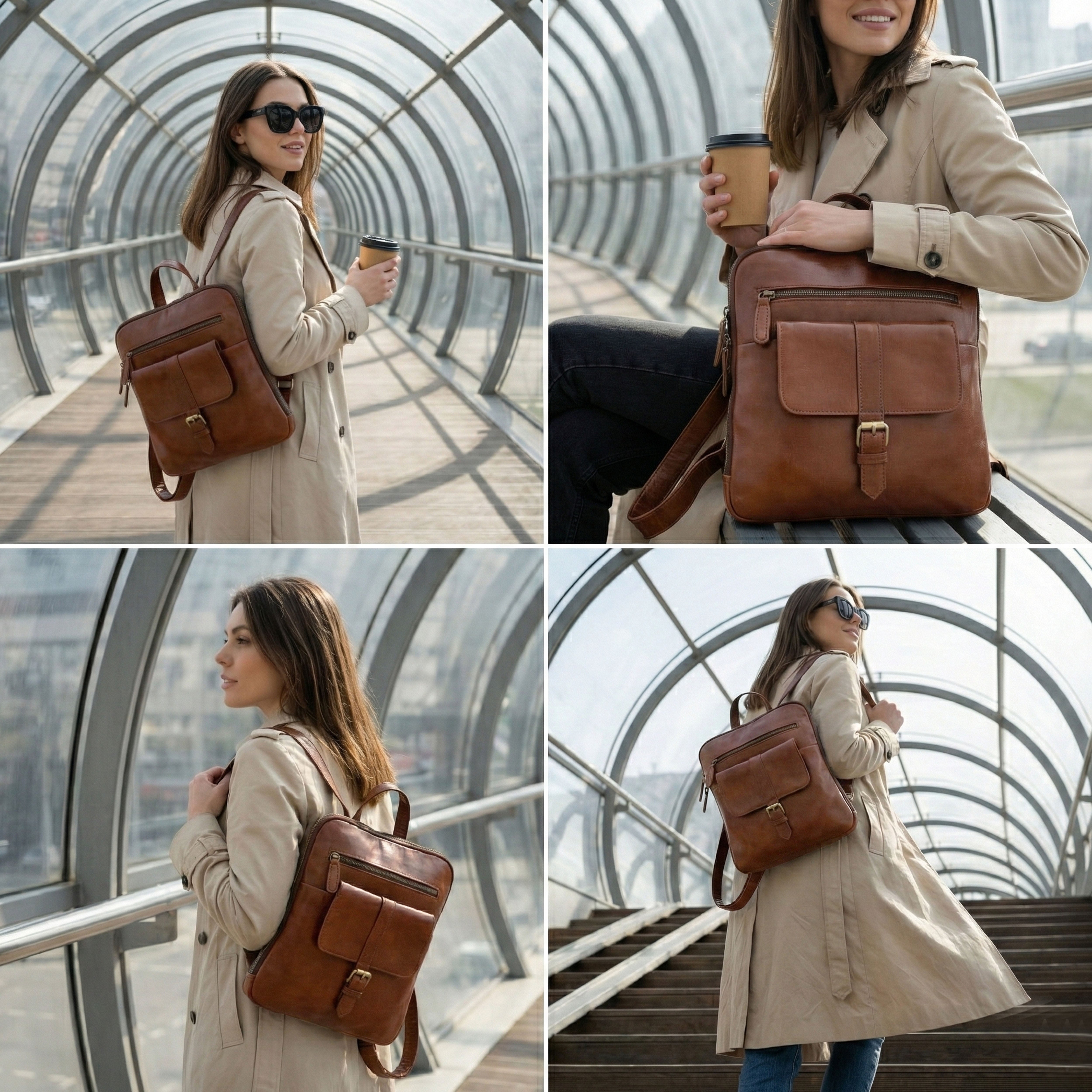 Rubi Leather Pocket Backpack