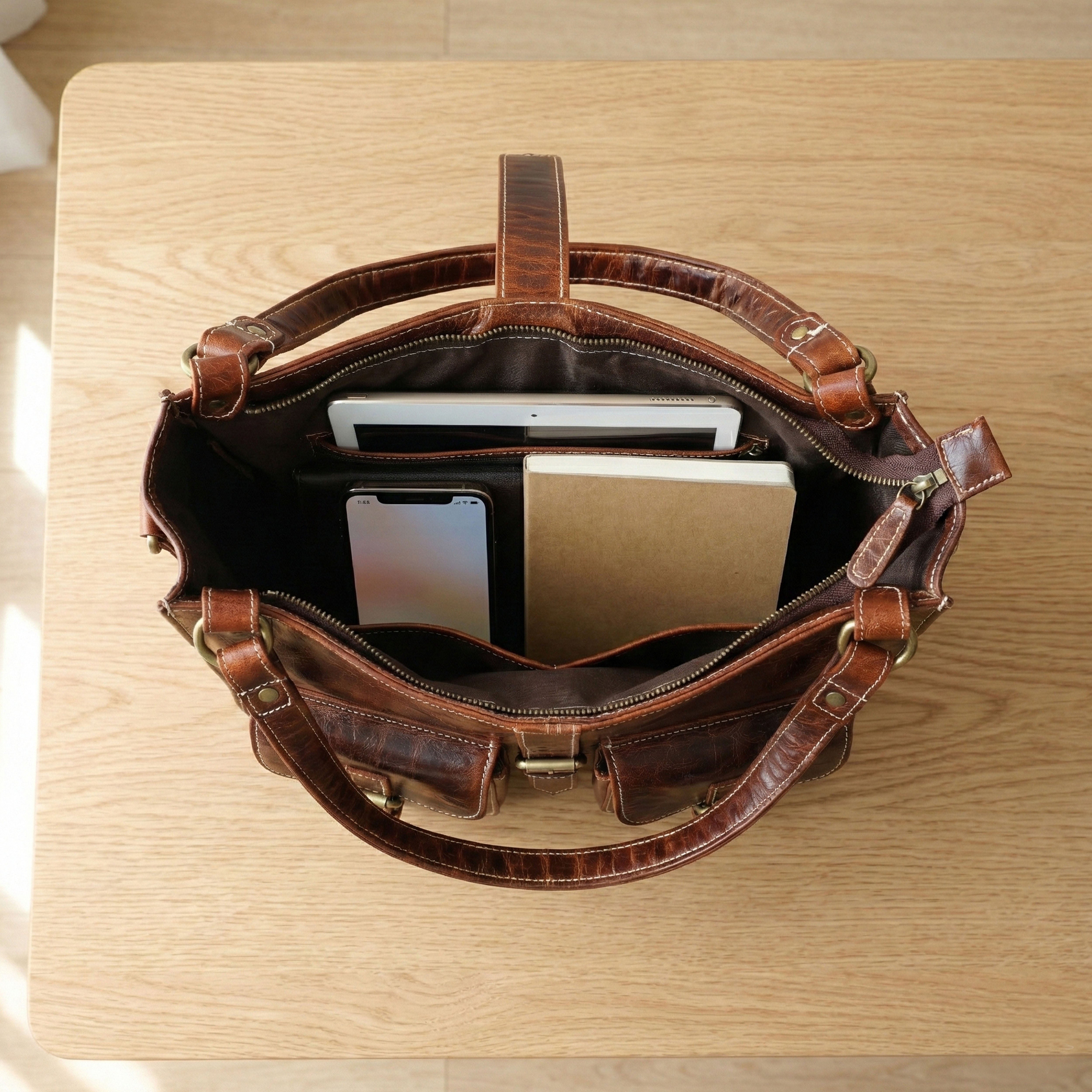 Arlena Leather Tote Bag