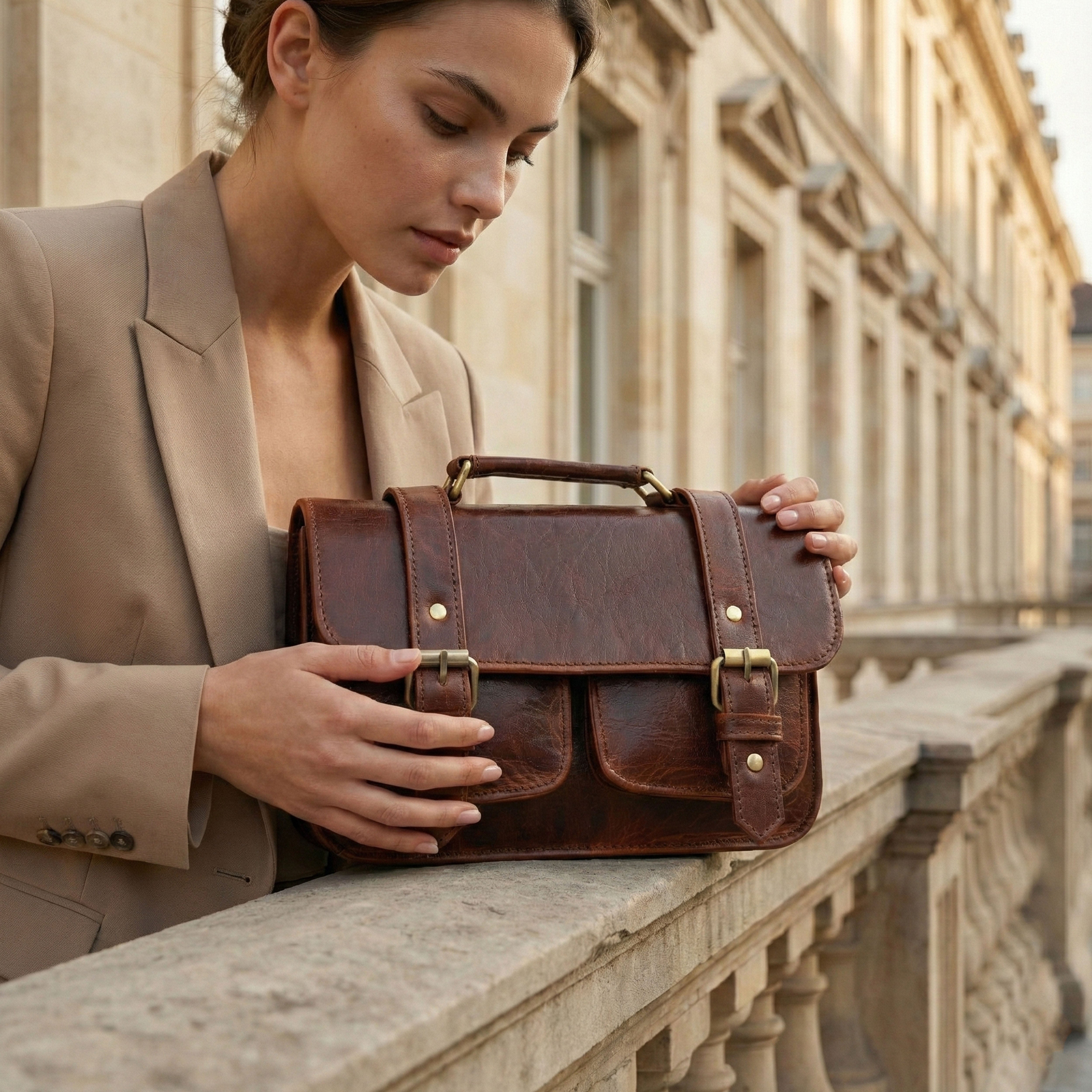 The Elowen Leather Satchel Crossbody Bag