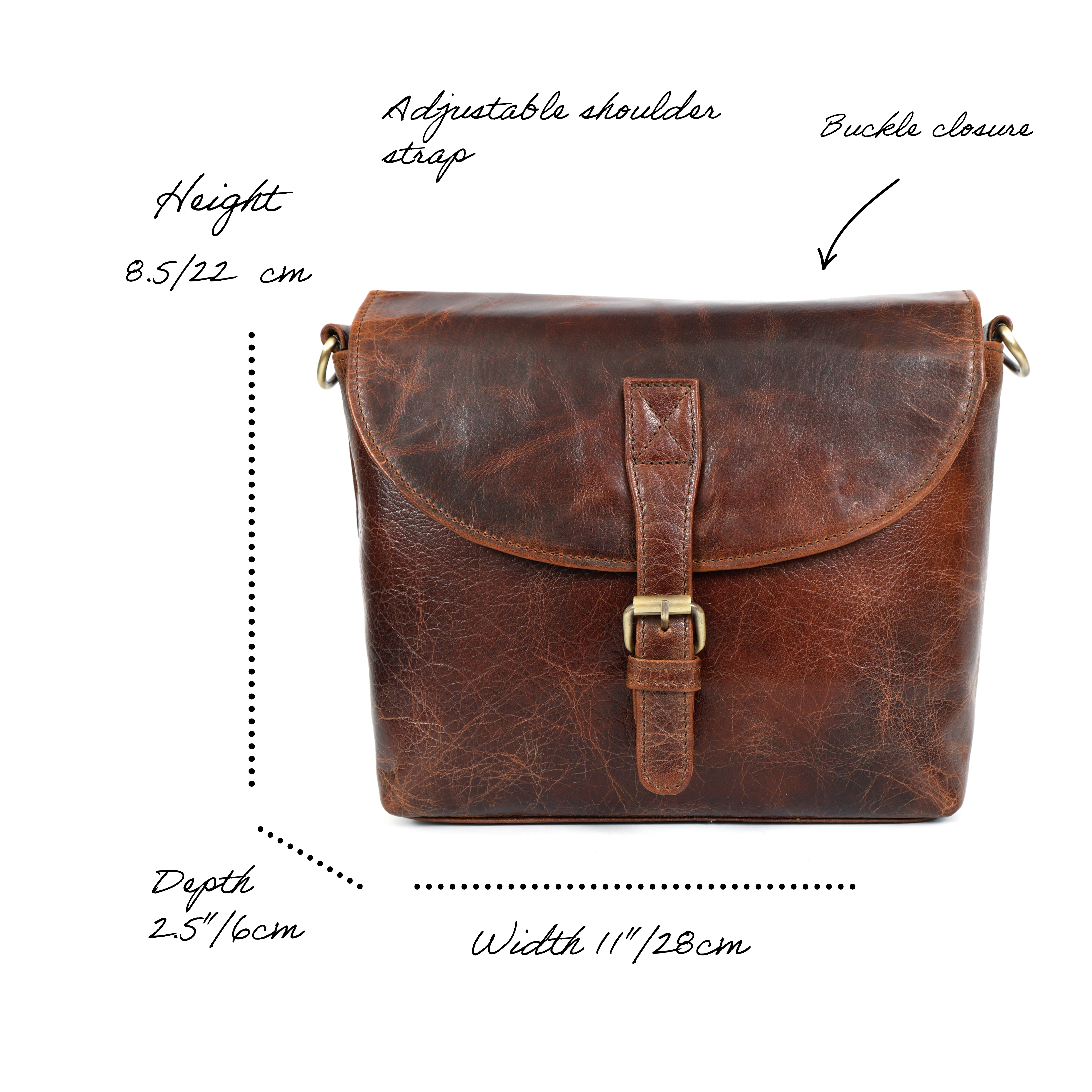 Elodie Brown Leather Crossbody Bag