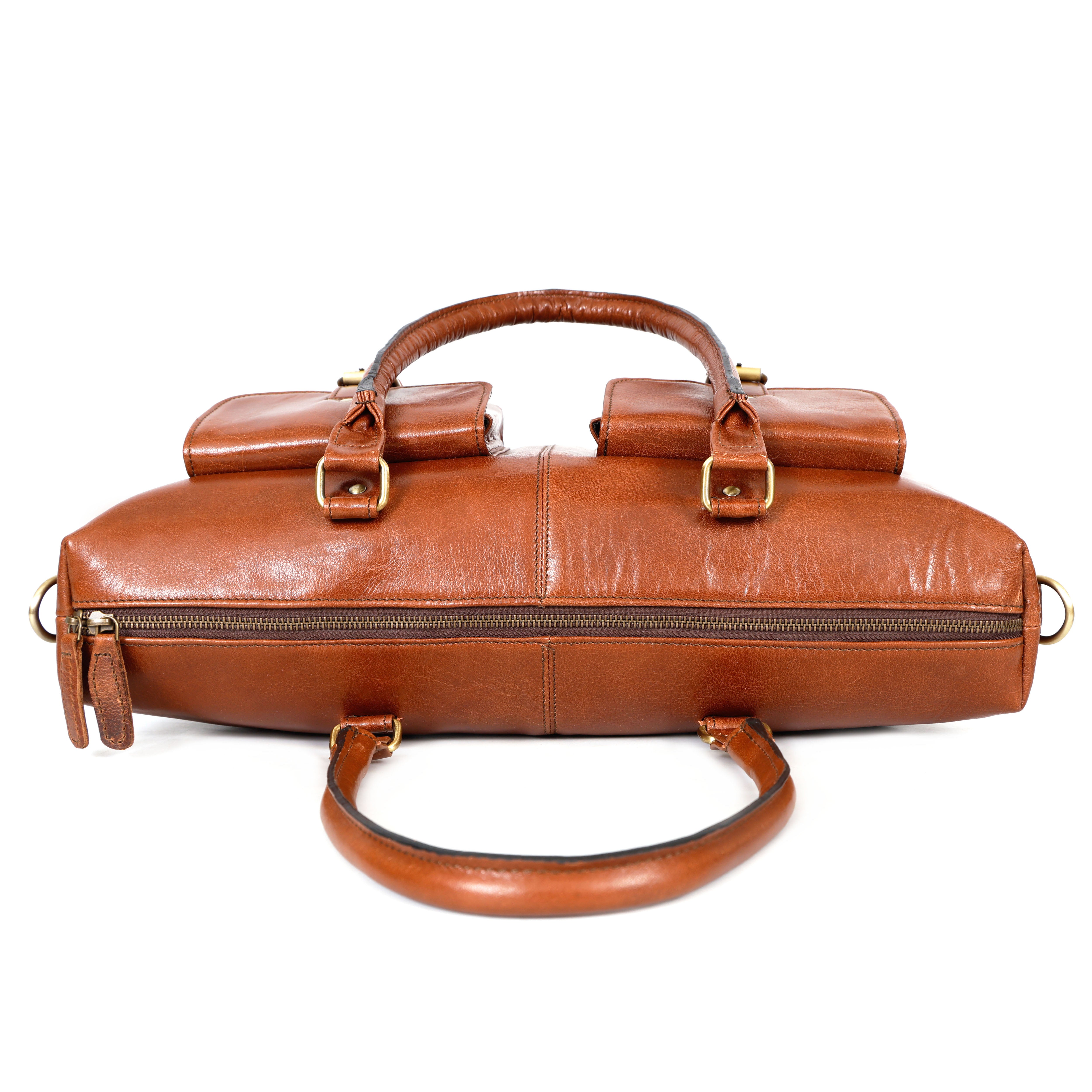 THE Evanna brown large leather tote