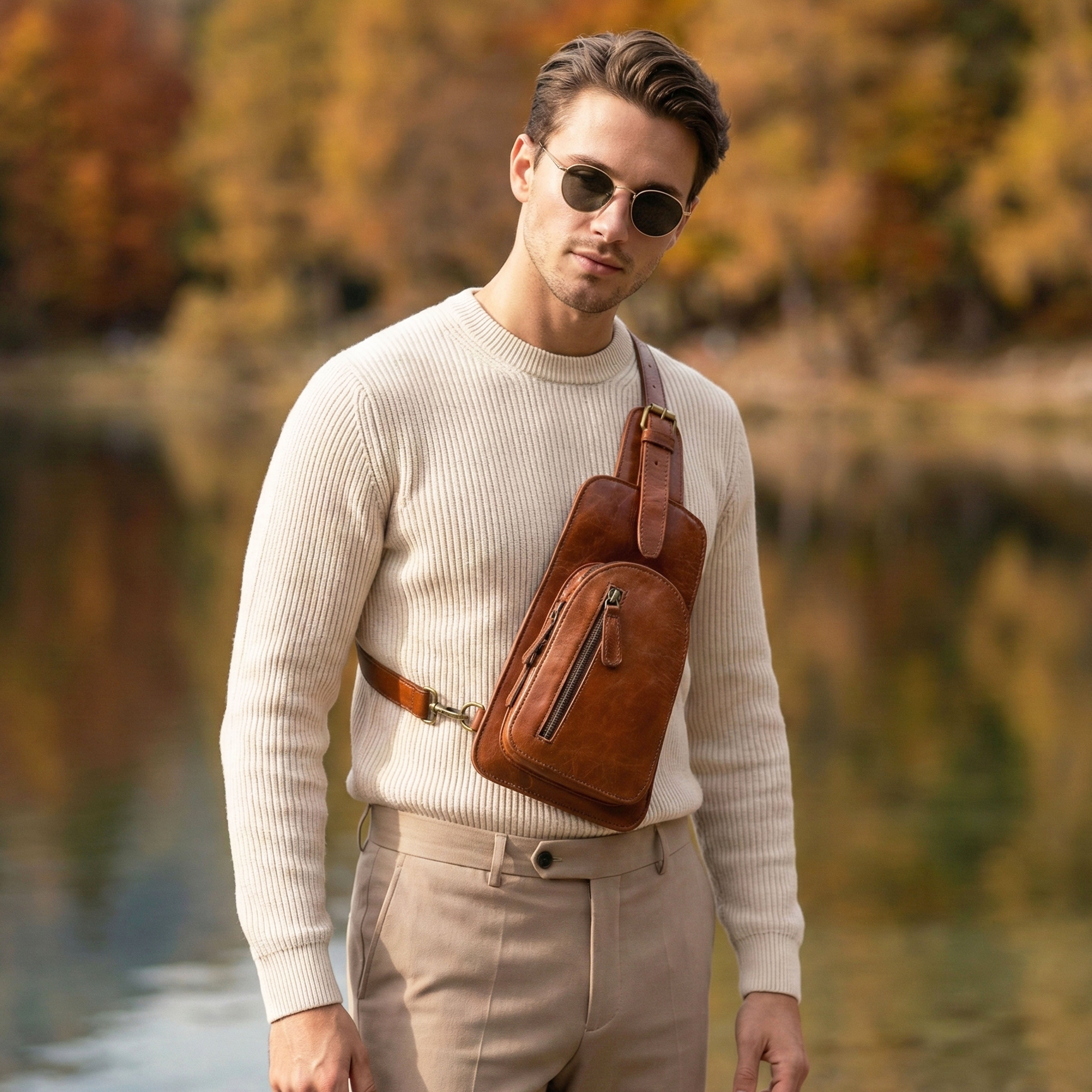 Mira Leather Crossbody Sling Bag&nbsp;