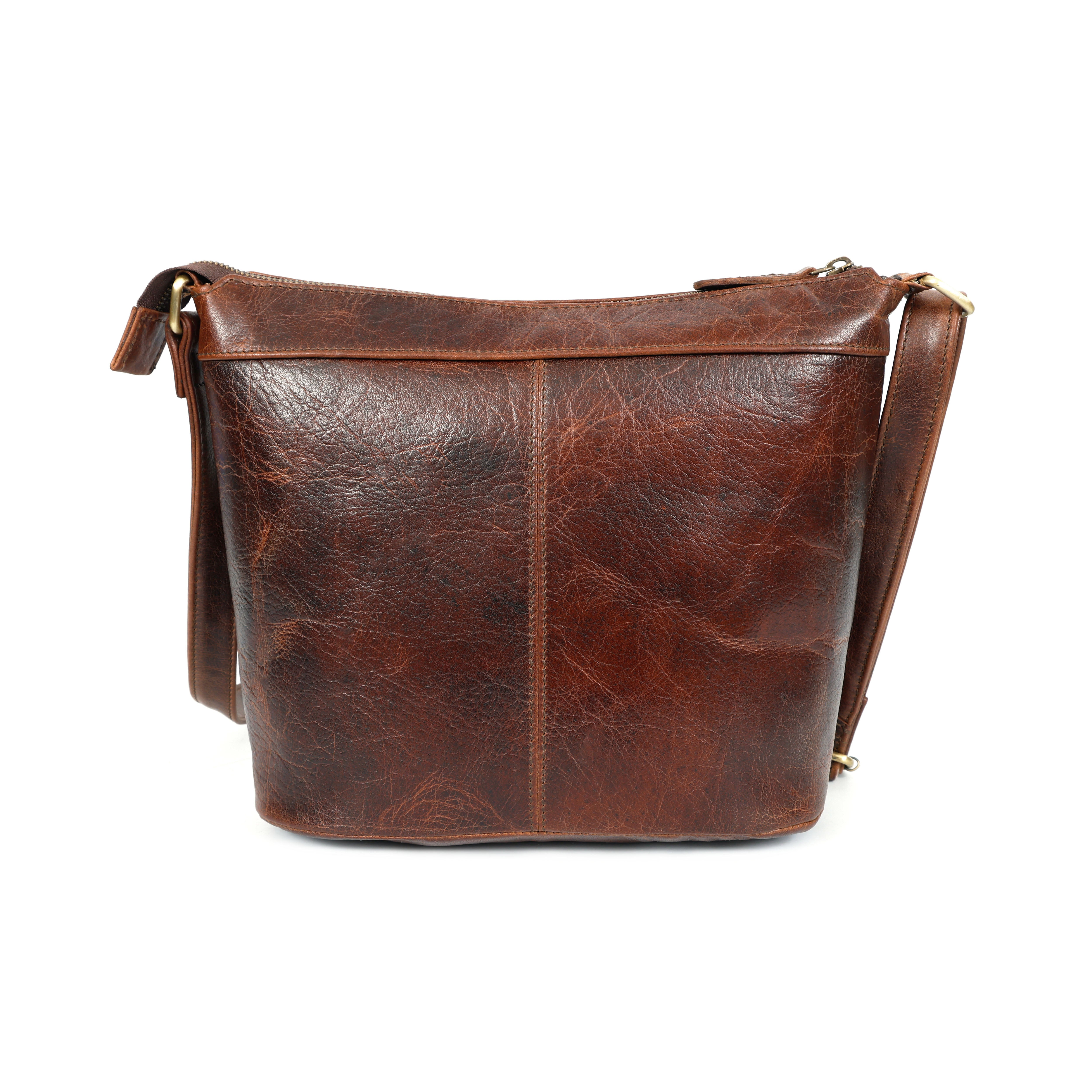Aria Leather Zip Pocket Crossbody Bag