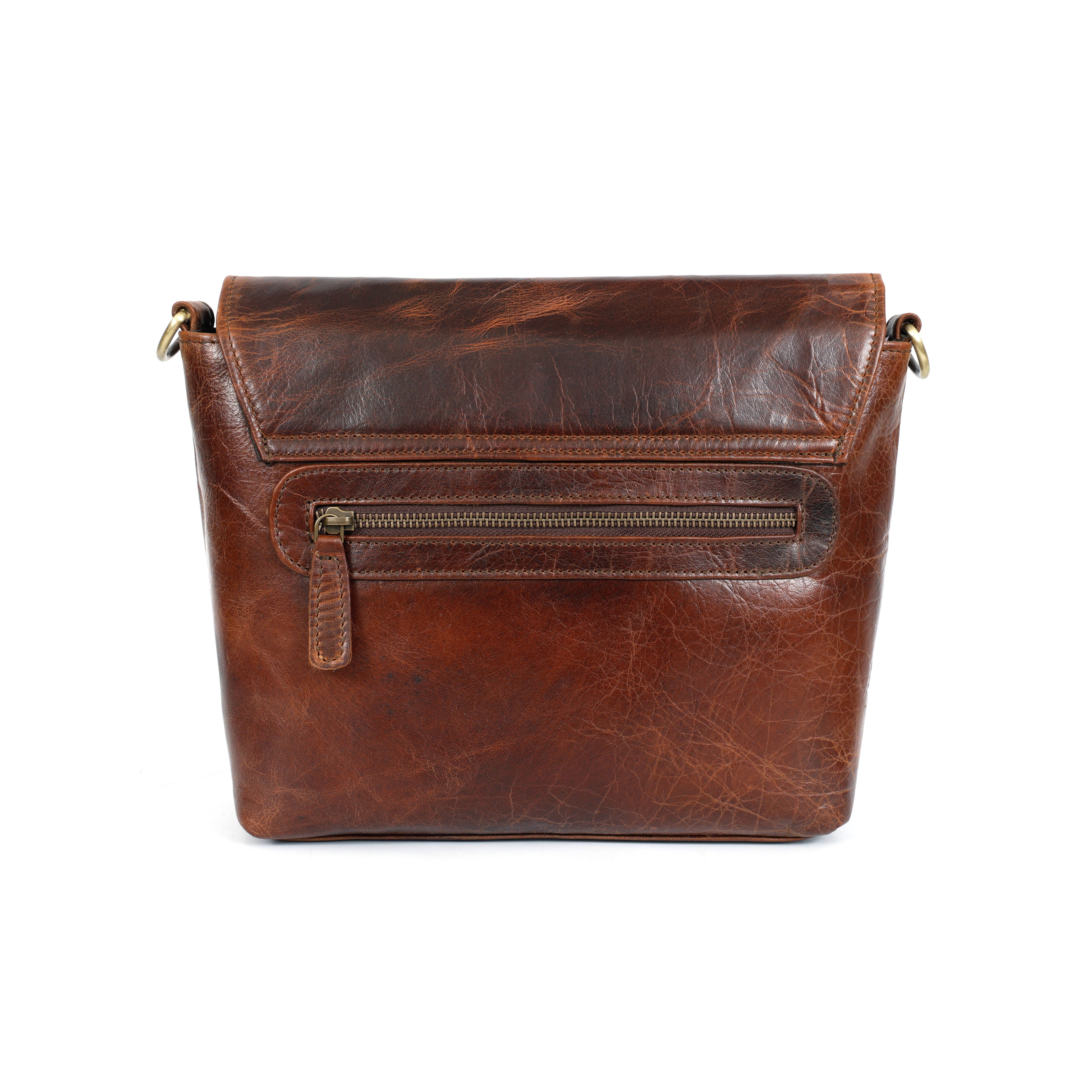 Elodie Brown Leather Crossbody Bag