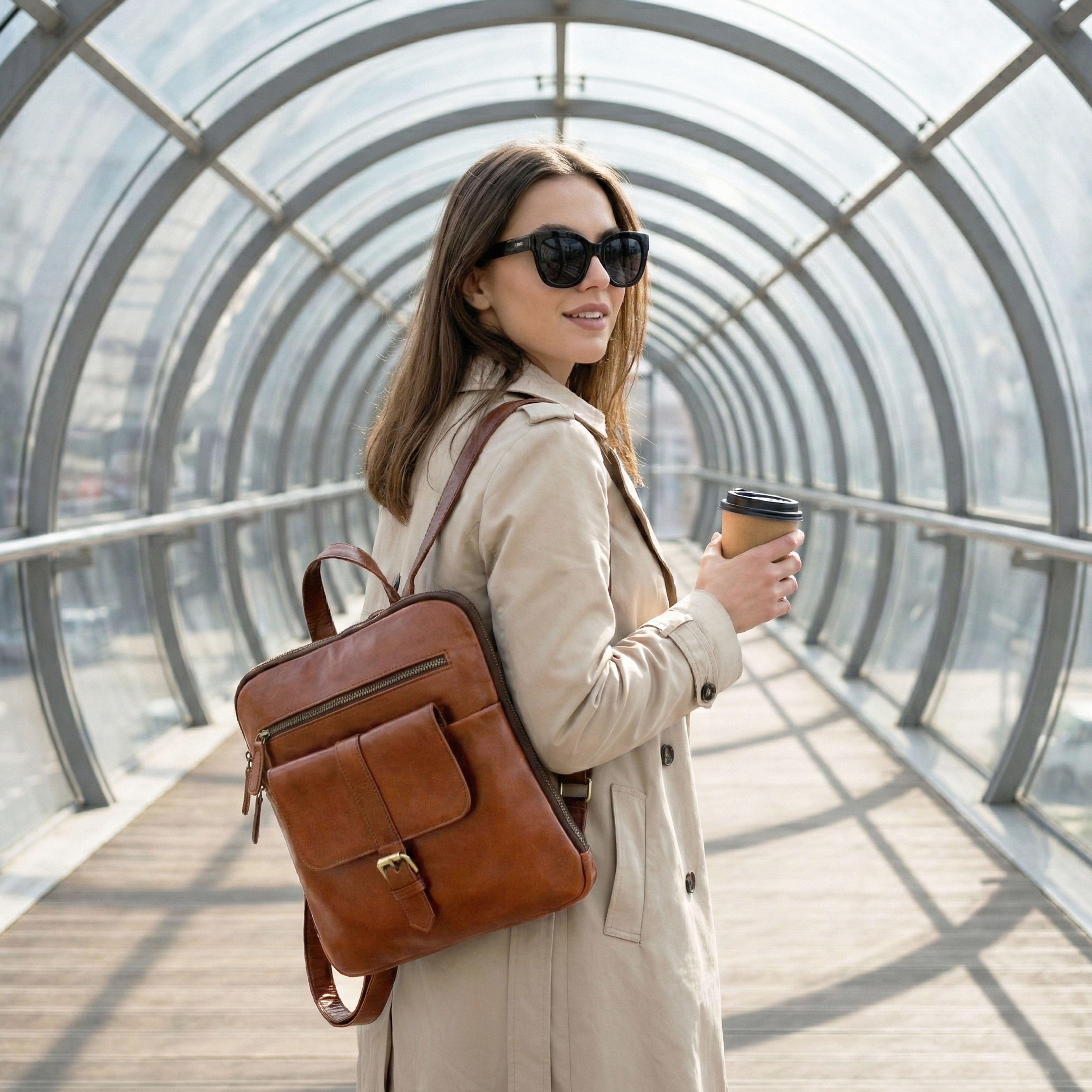 Rubi Leather Pocket Backpack