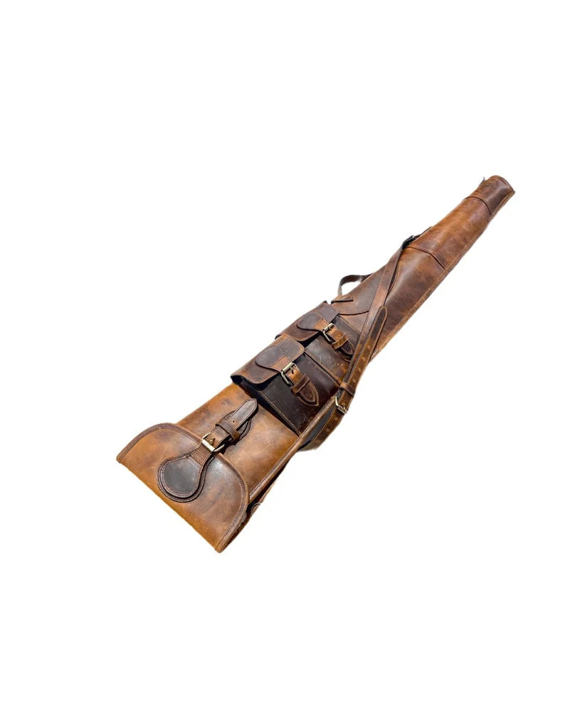 50-Inch Tan Leather Protective Sleeve with Adjustable Strap, Carry Handle, and Utility Pockets | Versatile Cover