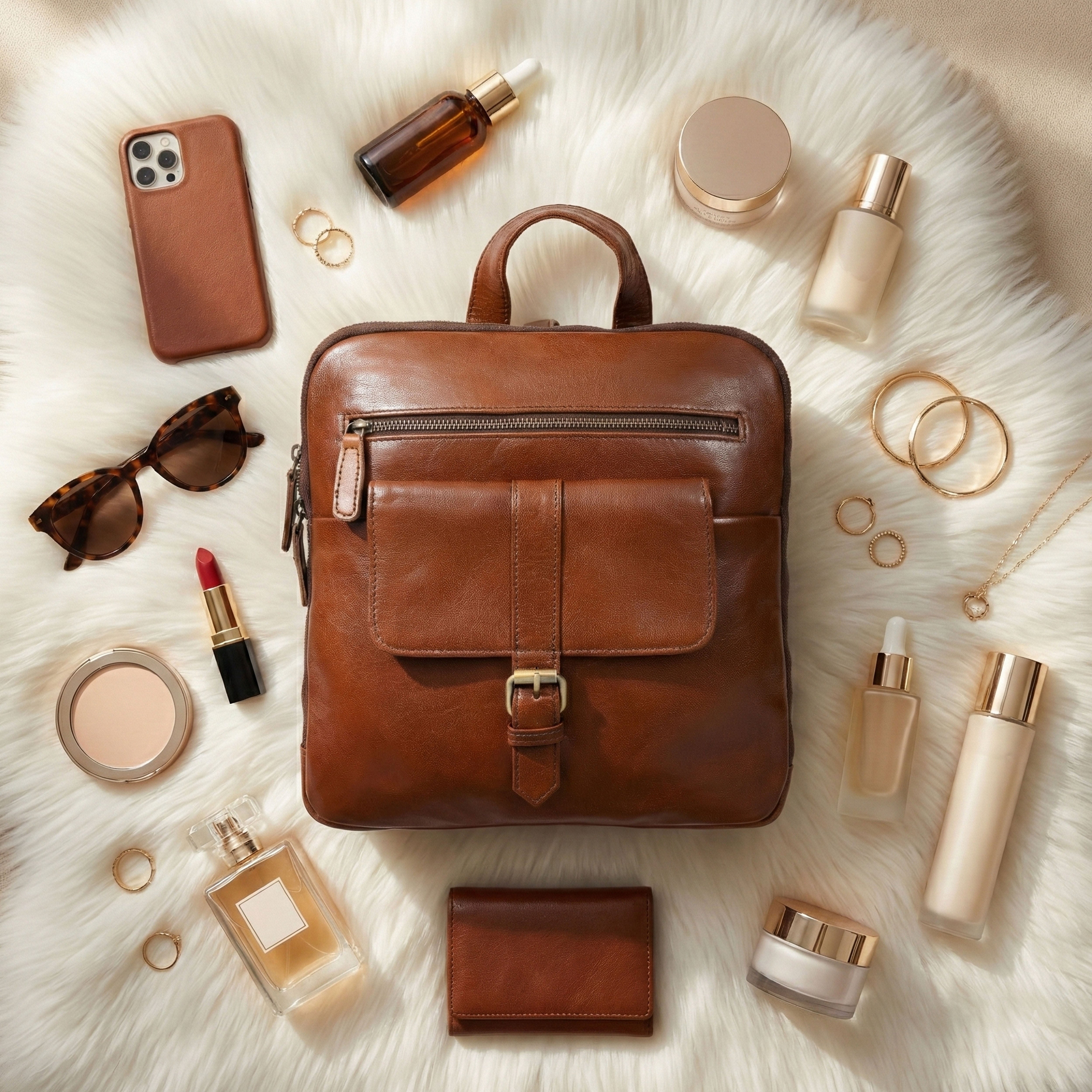 Rubi Leather Pocket Backpack