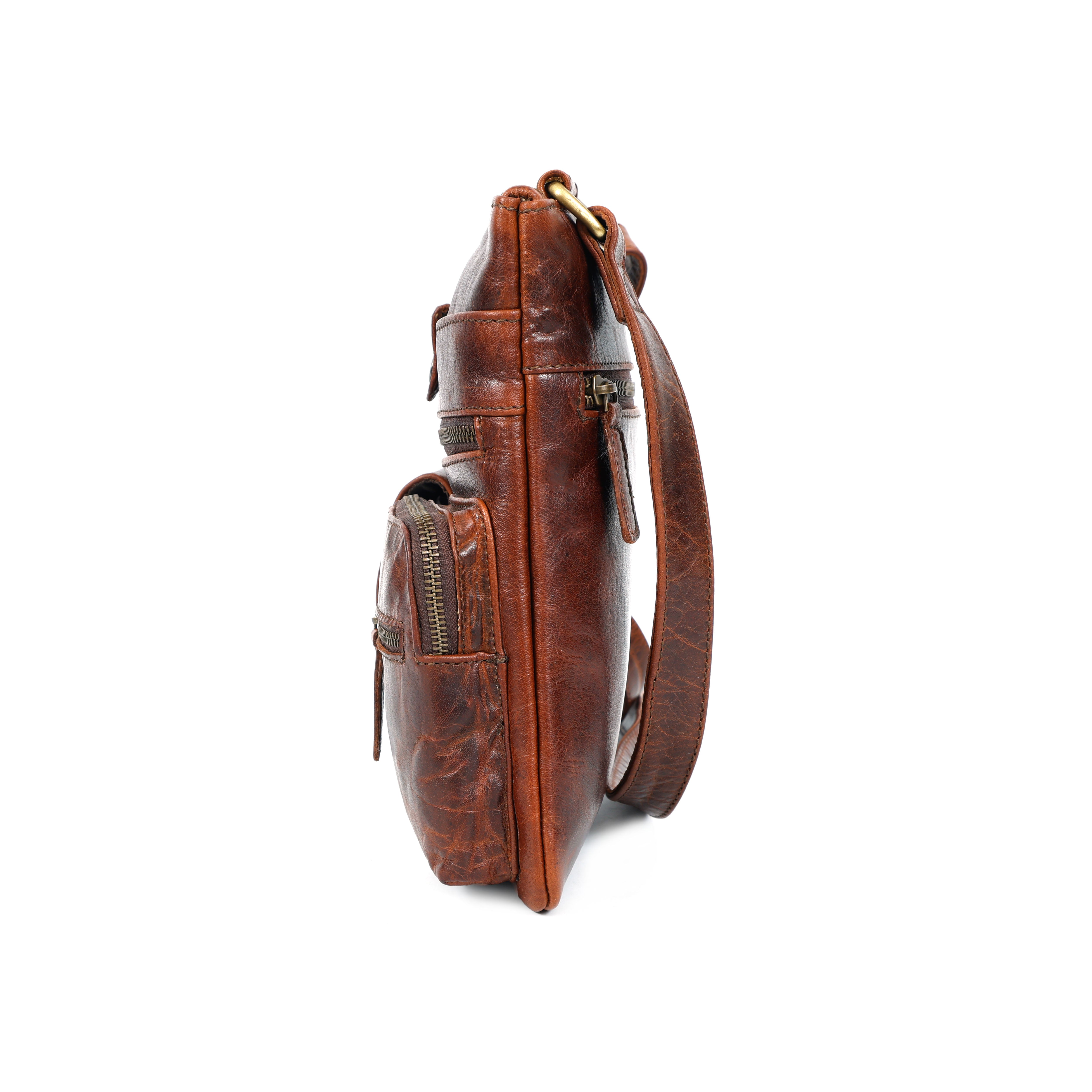 Marielle Brown Leather Crossbody Organiser Bag