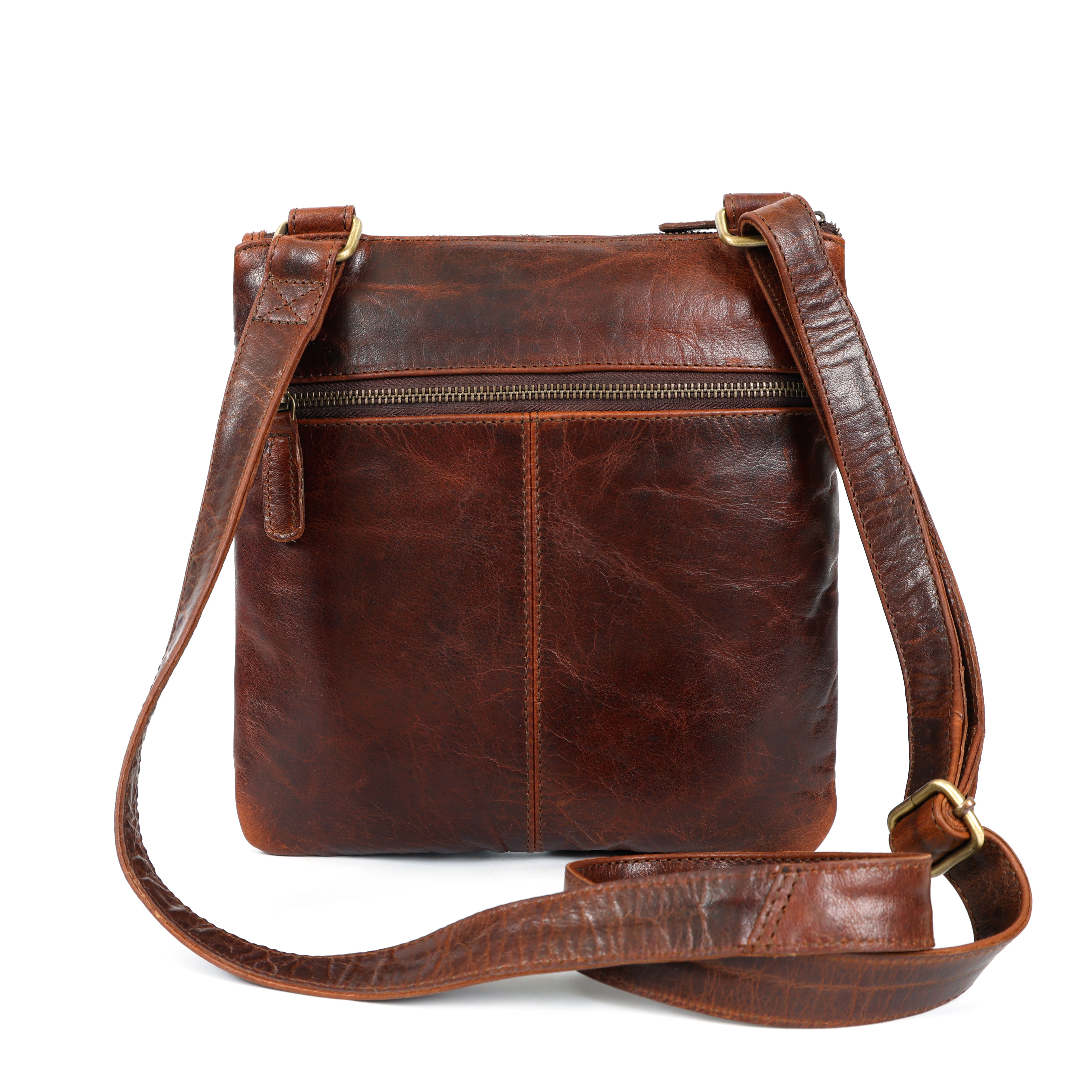 Marielle Brown Leather Crossbody Organiser Bag