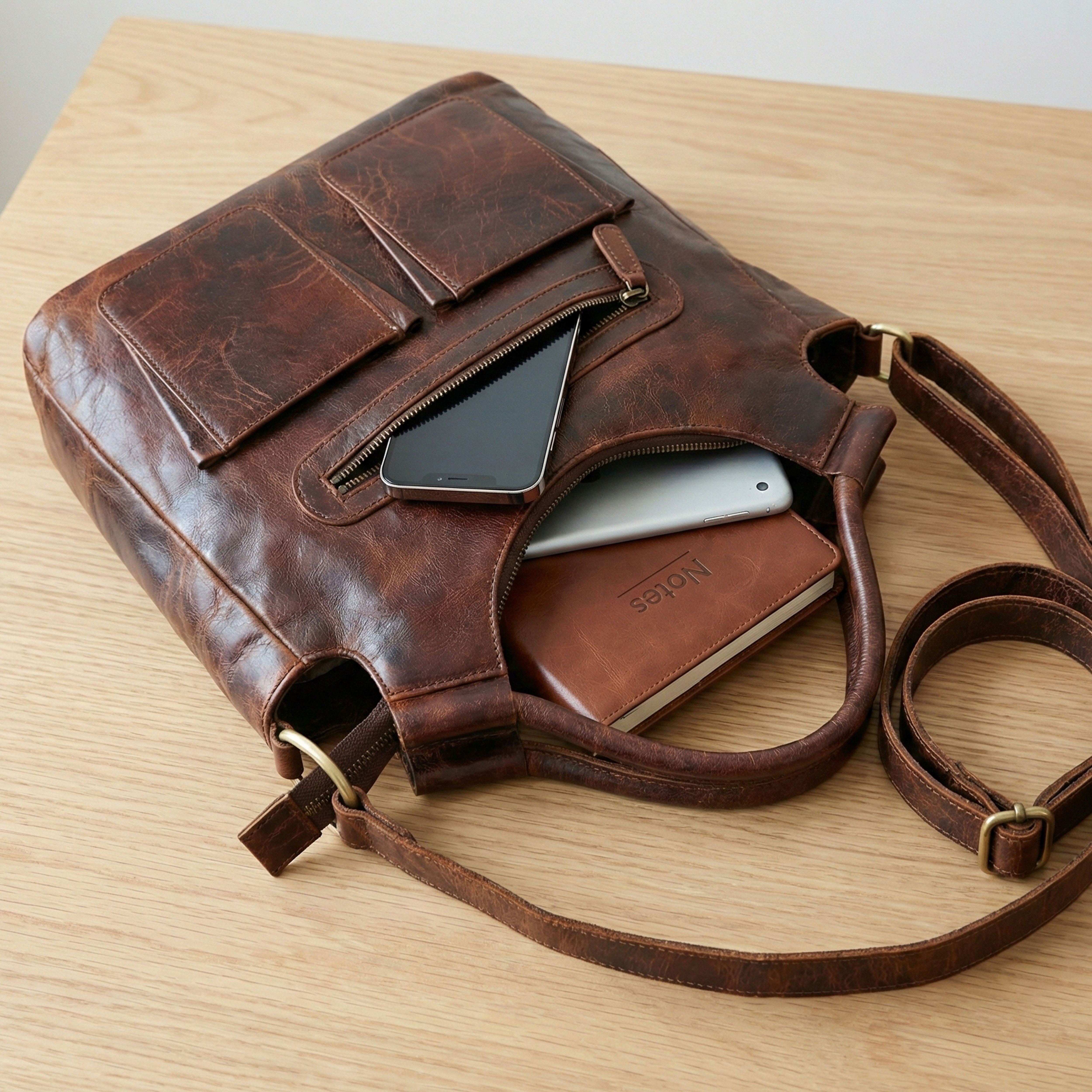 Sienna Leather Laptop Work Bag