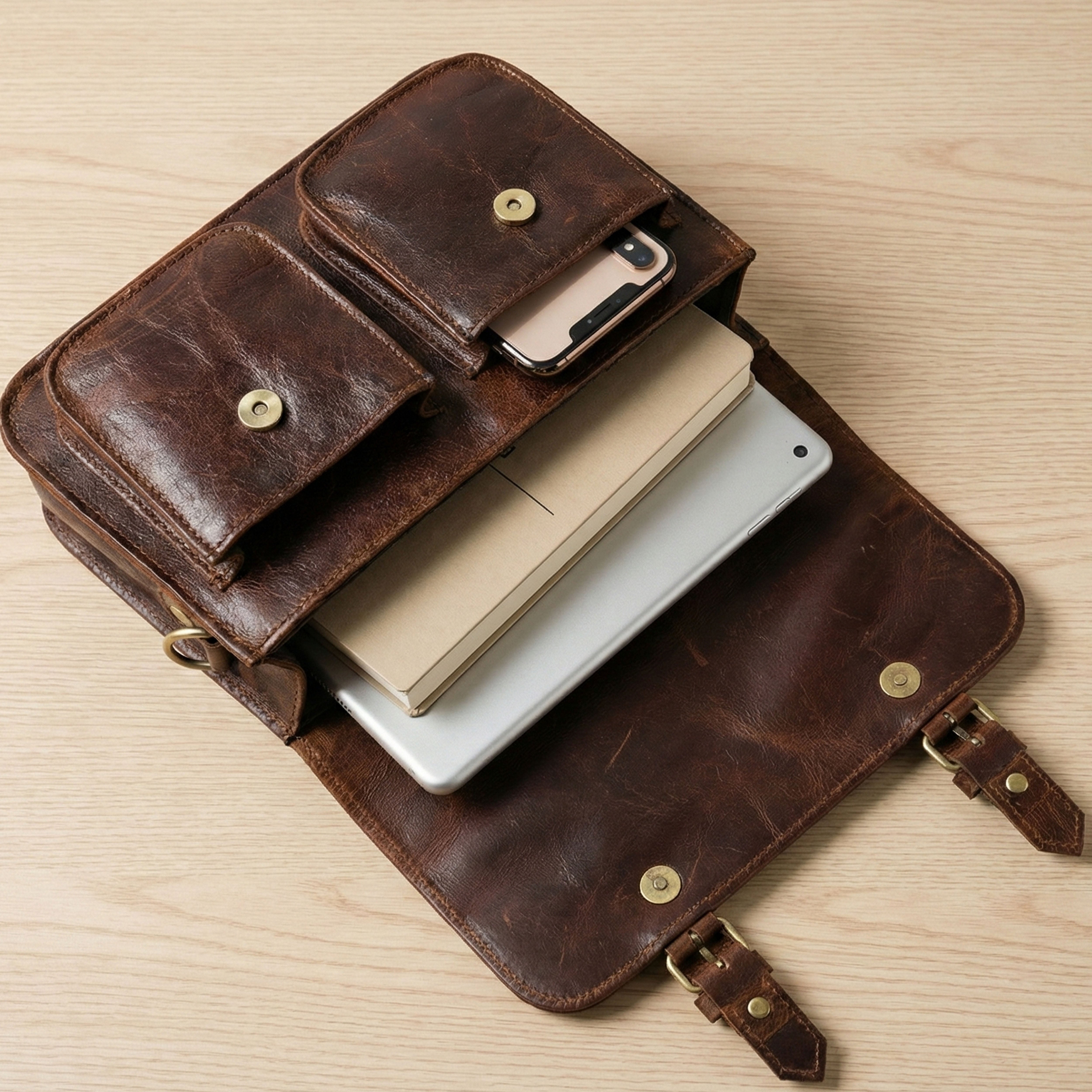 The Elowen Leather Satchel Crossbody Bag