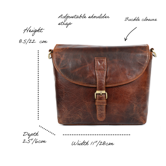 Elodie Brown Leather Crossbody Bag